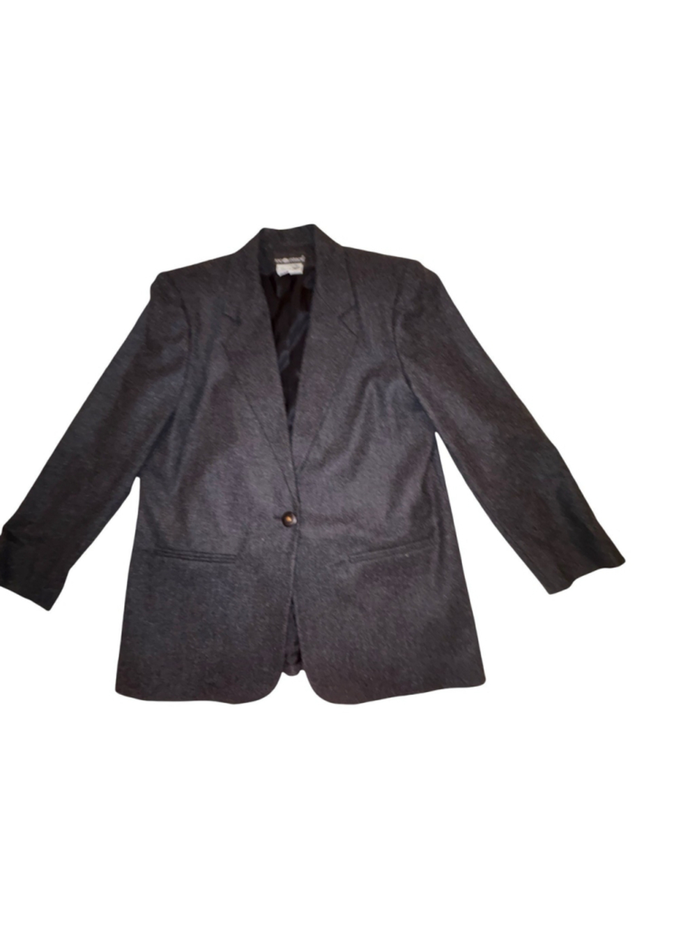 SagHarbor Woman’s Blazer Wool Jacket Size 12-Dark Charcoal Gray-100% Wool-Office - Picture 2 of 9